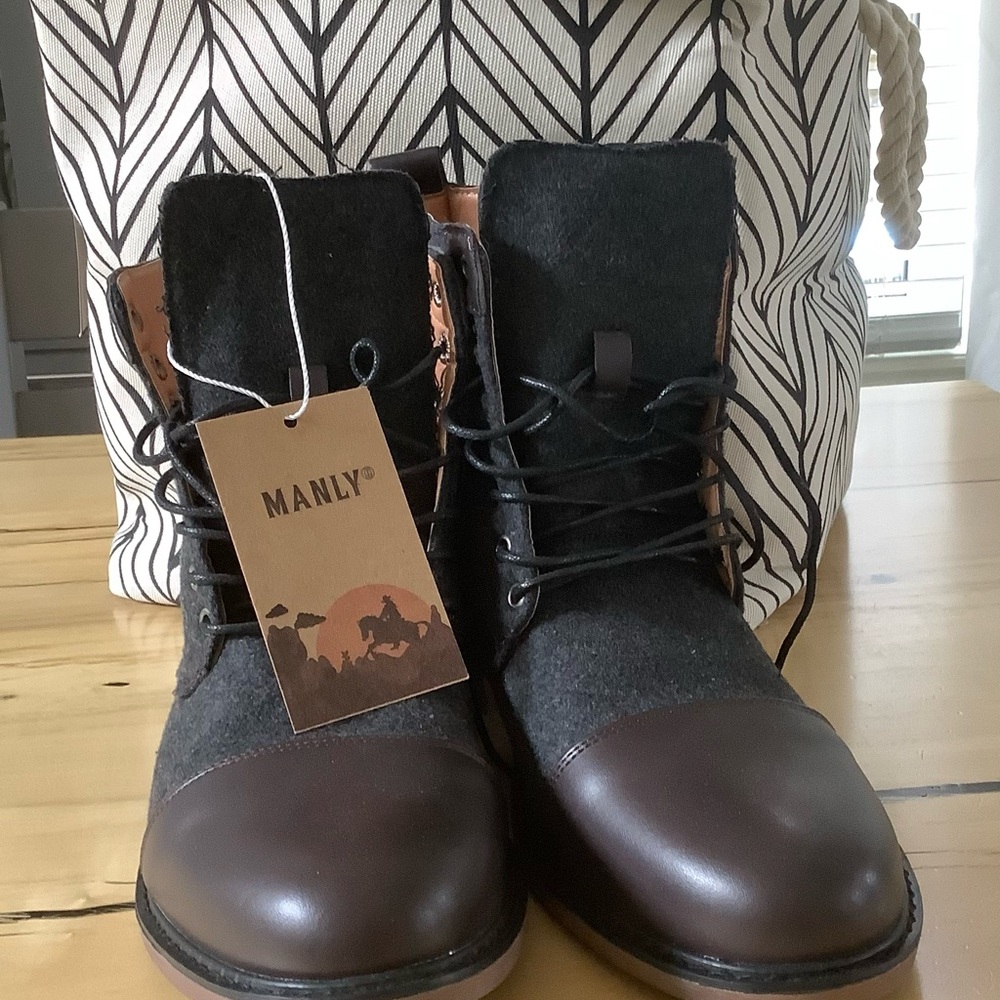 Manly Men's Brown and Gray Boots